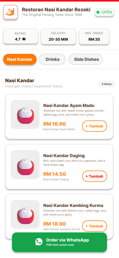 Restaurant menu demo
